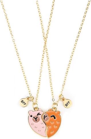 GAUEIOUR 2pcs Capybara Friendship Necklaces Set, Best Friends Cartoon Split Heart Capybara BFF Alloy Matching Necklaces Pendant, Cute Funny Statement Bestie Birthday Anniversary Jewelry in Saudi Arabia