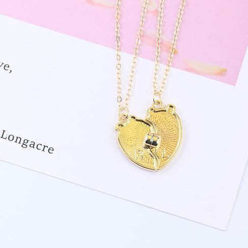 GAUEIOUR 2pcs Capybara Friendship Necklaces Set, Best Friends Cartoon Split Heart Capybara BFF Alloy Matching Necklaces Pendant, Cute Funny Statement Bestie Birthday Anniversary Jewelry in Saudi Arabia