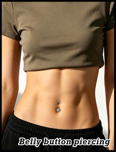 Surgical Stainless Steel Long and Extra Long Bar Belly Button Ring Internal Thread Hypoallergenic 8-14mm 16mm 14 Gauge Navel Rings Cubic Zirconia Buuton Body Piercing Jewelry for Women Men in Saudi Arabia