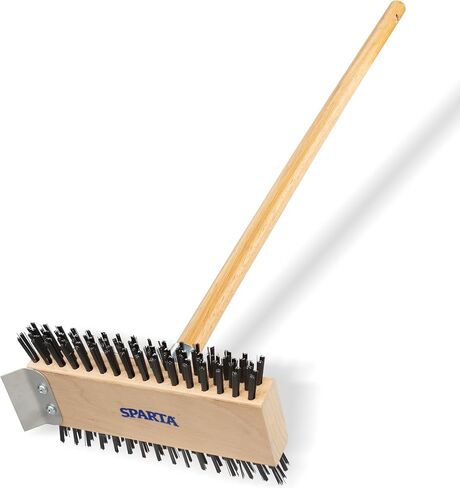 SPARTA 4002600 Stainless Steel Grill Brush, Grill Scraper With Long Handle For Commercial Cleaning, Kitchens, Restaurants, Bathrooms, 30 Inches, Brown in Saudi Arabia