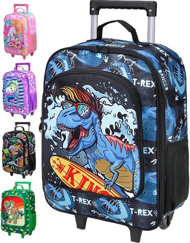 WZLVO Kids Luggage for Boys, Cute Dinosaur Rolling Wheels Suitcase for Toddler Children in Saudi Arabia