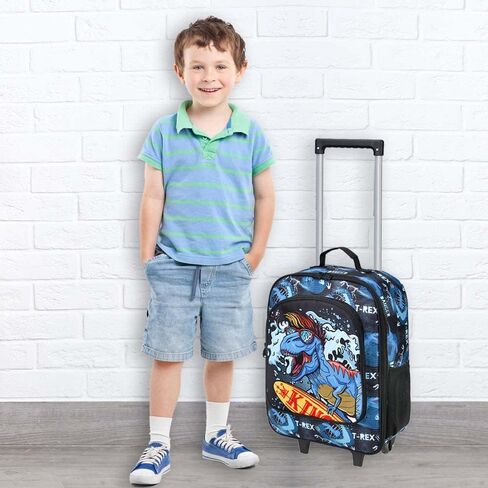 WZLVO Kids Luggage for Boys, Cute Dinosaur Rolling Wheels Suitcase for Toddler Children in Saudi Arabia