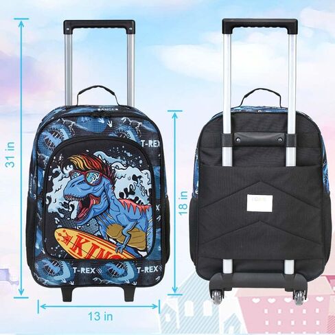 WZLVO Kids Luggage for Boys, Cute Dinosaur Rolling Wheels Suitcase for Toddler Children in Saudi Arabia