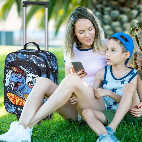 WZLVO Kids Luggage for Boys, Cute Dinosaur Rolling Wheels Suitcase for Toddler Children in Saudi Arabia