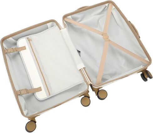 Vintage-Inspired White 2-Pack Hardside Trunk & Train Case With Brown Accents in Saudi Arabia