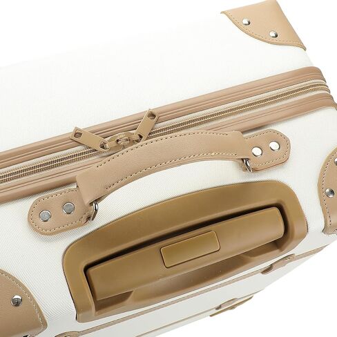Vintage-Inspired White 2-Pack Hardside Trunk & Train Case With Brown Accents in Saudi Arabia