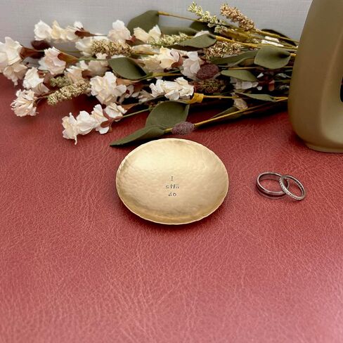 I Still Do Brass Ring Dish, 21st Wedding Anniversary, Hammered Metal Keepsake Gift, Handcrafted in South Carolina in Saudi Arabia