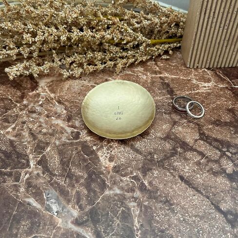 I Still Do Brass Ring Dish, 21st Wedding Anniversary, Hammered Metal Keepsake Gift, Handcrafted in South Carolina in Saudi Arabia