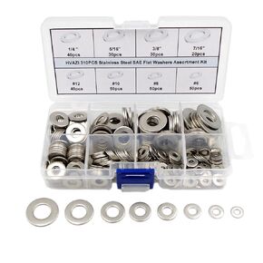 Stainless Steel Flat Washers Assortment Kit #6 to 7/16