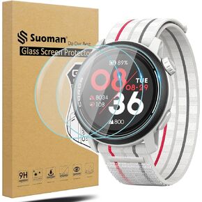 Suoman 3-Pack for COROS Pace 3 / Pace 2 / APEX 2 Screen Protector Tempered Glass,Film High Definition Full Cover Ultra-thin Screen Protector for COROS Pace 3/Pace 2/ APEX 2/APEX 2 Pro Smartwatch