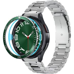 Spigen Bezel Tune Designed for Samsung Galaxy Watch 6 Classic 47mm Bezel Ring Protector Bezel Ring Adhesive Cover (2023) - Black
