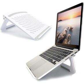 Laptop Stand for Desk Stable Foldable Adjustable Multi-Angle Computer Desktop Holder Ventilated Lapdesks Riser for Mackbook, Lenovo, Dell, iPad, HP - Within 17' (Pink)