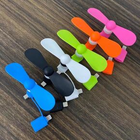 Mini Cell Phone Fan, USB C & Lightning Port Compatible for iPhone, iPad, Android Smartphone, Samsung Galaxy Note Google Pixel Cellphone (6 Pack)