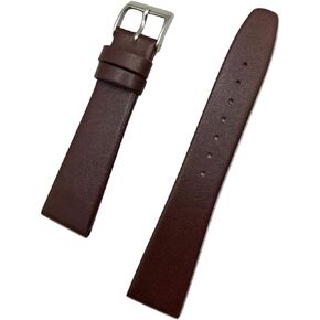 20mm Brown Genuine Calfskin Leather Watchband | Elegant, Flat Replacement Wrist Watchstrap that brings New Life to Any Watch (Mens Standard Length)