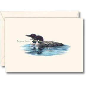Earth Sky + Water - Loon Pair Notecard Set - 8 Blank Cards with Envelopes