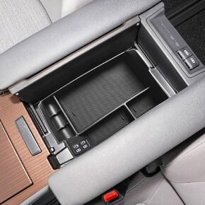 HGWEI Center Console Organizer Tray Compatible with 2021-2024 Toyota Sienna Accessories, Sienna LE Limited Platinum SE XLE XSE Coin Container Armrest Secondary Storage Box, Black