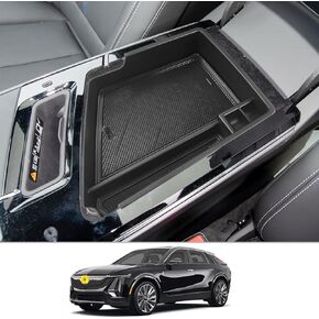 صينية تنظيم وحدة التحكم المركزية CDEFG 2023 2024 Lyriq لـ 2023 2024 Cadillac Lyriq وحدة التحكم مسند الذراع صينية تخزين صندوق إدخال ثانوي حاوية العملات المعدنية 2023 2024 ملحقات Lyriq (أسود)