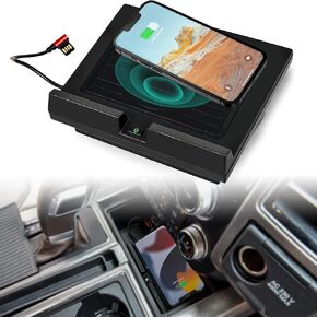 KEWISAUTO Car Wireless Charger Pad for Ford F-150 2018-2023, Center Console Charging Pad Wireless Charger Mount Phone Charging Panel for Ford F150 2018-2023 Accessories