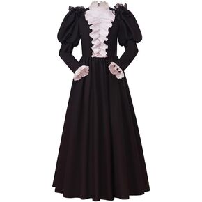 CosplayDiy Women's Gothic Victorian Dress 18th Century Women's Rococo Ball Gown Costume Victorian Mourning Dress