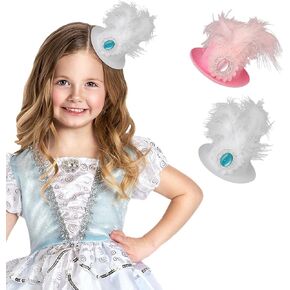 Bohend Flower Rhinestone Mini Top Hat Fancy Feather Fascinators Clips Tea Party Wedding Birthday Girls Hair Accessories 2 PCS