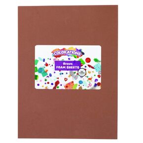 Colorations Brown Foam Sheets, 10 Pack, 9" x 12" Craft Foam Sheets, Easy to Cut & Bend Foam Sheets Bend, Foam Sheets for Kids Crafts, Collaging Foam Sheets