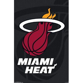 Trends International NBA Miami Heat - Logo 14 Wall Poster, 14.725" x 22.375", Mahogany Framed Version