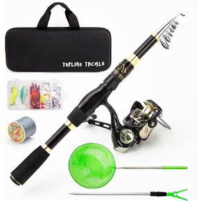 Telescopic Fishing Rod and Reel Combo,Telescoping Fishing Pole & Spinning Reel, Travel Fishing Kit with Case