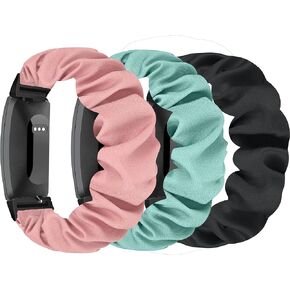 3Pcs Women Men Scrunchie Elastic Braided Solo Loop Stretchy Straps Nylon SportBand Wristband For Inspire 3 2 HR Ace 3 2 Bands