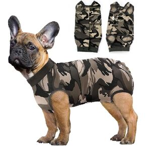 Dog Surgery Recovery Suit,Prevent Licking Dog Onesie Protective Bodysuits for Abdominal Wounds Recovery Shirt After Surgery for Female Male Pet (camo, S(Back 11.42"-Chest 13-16"))