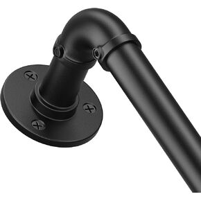 Curtain Rods for Windows 66 to 144, Black Wrap Around Curtain Rod, Blackout Adjustable Curtain Rod, Industrial Heavy Duty Curtain Rods, 1 Inch Outdoor/Indoor Curtain Rod 66-144"