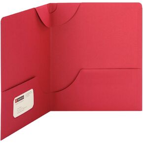 Smead Lockit Two-Pocket Heavyweight Folder, Letter Size, Red, 25 per Box (87980)