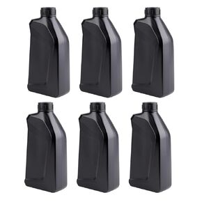 Hacaroa 6 Pack Plastic Engine Oil Jugs with Lid, 34 Oz Motor Oil Bottle Storage Container, Black Empty HDPE Bottle Jug for Bleach, Detergent, Lubricant, Automotive Fluids