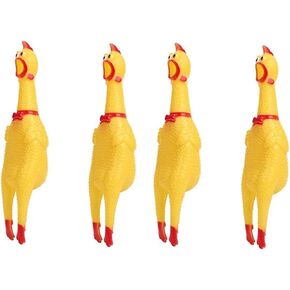 4 Pack Large Screaming Chicken Toy Big Rubber Squawking Chicken 12 inch in Saudi Arabia