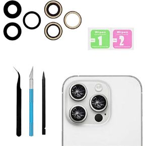 15 Pro Max Back Rear Camera Lens Glass Replacement for iPhone 15 Pro Max Camera Glass Replacement with pre-Installed Adhesive and Reparing Toolkits
