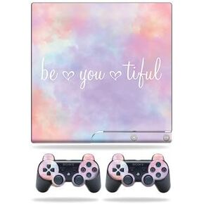 Skin Compatible with Sony Playstation 3 PS3 Slim + 2 Controllers – BeYouTiful | MightySkins Protective, Durable, and Unique Vinyl wrap Cover | Easy to Apply, Remove | Made in The USA