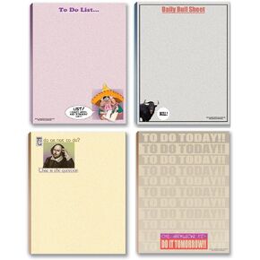 Stonehouse Collection -Funny Notepads Assorted Pack - 4 Funny To Do List Notepads - USA Made