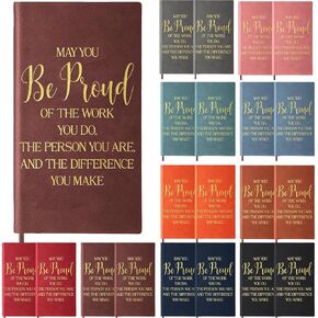 20 Pcs Inspirational Teacher Gifts Journals, A6 Leather Notebook Bulk for Employee Appreciation Coworker Nurse Gift for Women Men (Vivid Color)