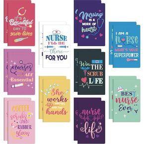 Zonon 20 Pieces Nurse Notebooks, Mini Journal Notebooks Small Pocket Nurse Notepads, Nursing Gifts Office Supplies, Presents for Nurses Appreciate, Graduation, Retirement, Medical Students, 10 Styles