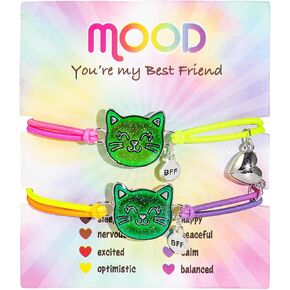 tenghong2021 Color Changing Bracelet Cute Cat Animal Flower Dinosaur Horse Mermaid Temperature Sensing Mood Bracelet with Card Best Gift for Friends Birthday Christmas