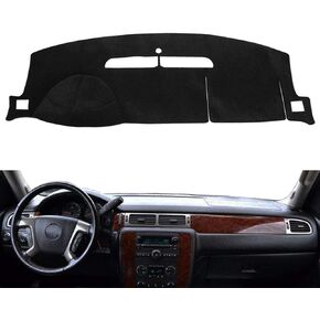 Dash Cover Dashboard Cover Mat Carpet Pad Fit for Chevy Chevrolet Tahoe 2007-2014,GMC Yukon 2007-2014,Chevy Avalanche Silverado 1500 LTZ 2007 2008 2009 2010 2011 2012 2013 (Dark Gray) Y24