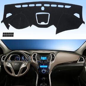 Dashboard Cover Flannel Dash Mat Custom Compatible with 2013 2014 2015 2016 2017 2018 Hyundai Santa Fe, Anti-Glare, Anti-Reflection, No Peculiar Smell