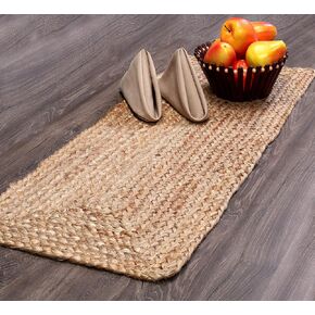 Savi Home Farmhouse Jute Burlap Table Runner 36 Inches Long, Organic Eco-Friendly Rustic Vintage Dining Table Runner, 13x36 Natural Jute Braided Table Runner