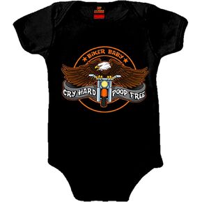 Hot Leathers Black Cry Hard Kids Onesie