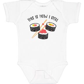inktastic Kawaii How I Roll Sushi Baby Bodysuit