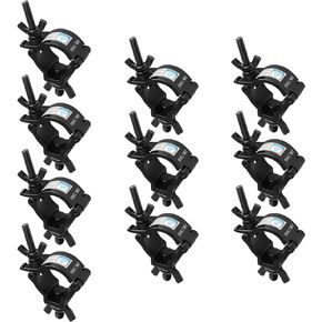 10 Pack Stage Lighting Clamps Fit 1-1/2" -1-9/16" (38-40mm) OD Pipe, DJ Lighting Mount, Quick Lock Truss Mount Duty 165 Lbs Aluminum Alloy 6061 with TUV