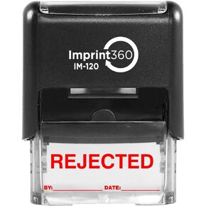 Supply360 AS-IMP1105R - ختم مرفوض مع: & التاريخ:، حبر أحمر، ختم مطاطي ذاتي التحبير التجاري شديد التحمل، انطباع 9/16 بوصة × 1-1/2 بوصة in Saudi Arabia