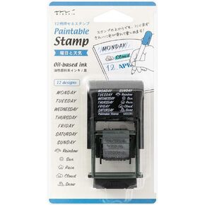Midori 35375006 Rotating Stamp, Day and Weather Pattern
