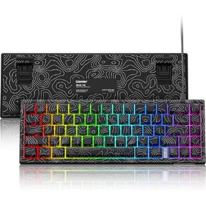 لوحة مفاتيح Womier M68 HE 60% للألعاب، لوحة مفاتيح ميكانيكية سريعة التشغيل، لوحة مفاتيح سلكية RGB مخصصة مع مفتاح مغناطيسي مسبق التشحيم، أغطية مفاتيح طبوغرافية PBT لجهاز Mac/Win - أبيض in Kuwait