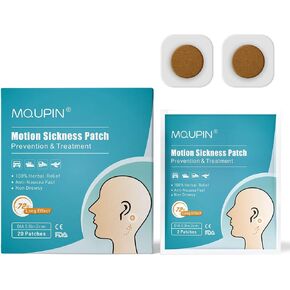 20 Pack Motion Sickness Patches - Fast Acting&No Side Effects - Relieves Vomiting,Nausea,Dizziness and Other Symptoms Resulted from Sickness of Cars,Ships,Airplanes,Cruise,Trains,Anti Nausea Patches in Kuwait