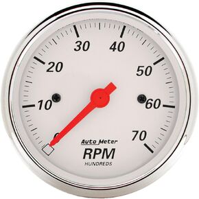 AUTO METER 1398 Arctic White Electric Tachometer 3.125 in.